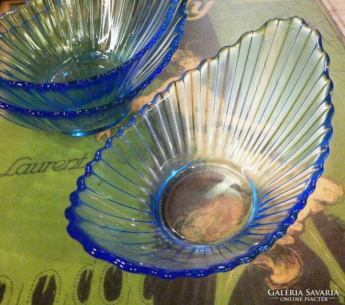 Blue glass bowls