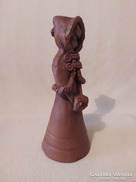 Girl in a shawl, ceramic statue, flawless terracotta figurine, 26 cm