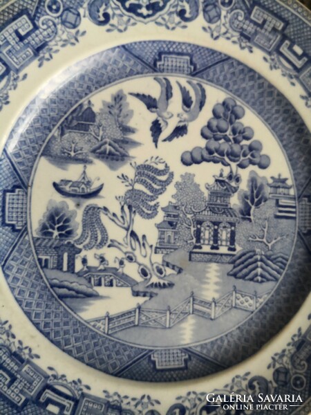 Antique willow English porcelain plate