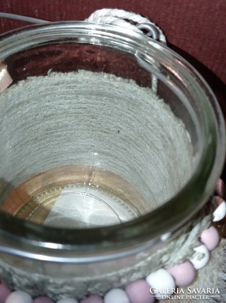 Mug size glass candle holder unused