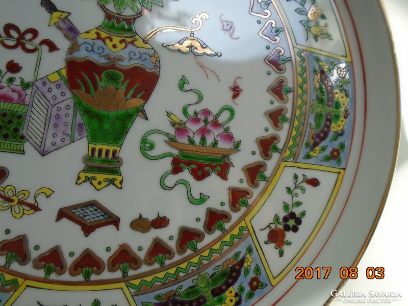 -50% Fair! Jingdezhen hand-painted tray with butterfly, fruit, flower patterns - 25.5 cm