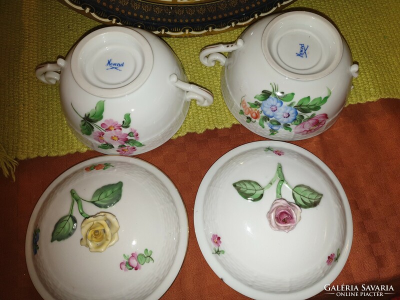 Herend soup cups with lids