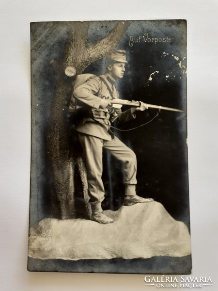 Old postcard 1916 soldier photo photo i. Vh. Postcard