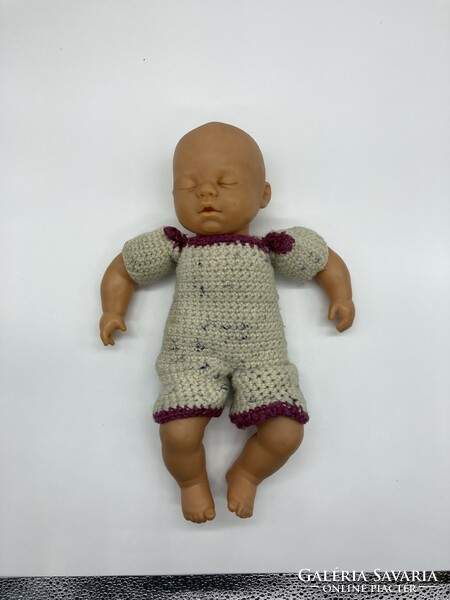 Vintage newborn baby, rubber, crocheted