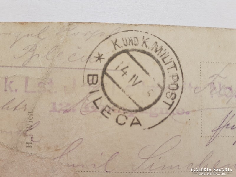 Régi képeslap Weltkrieg 1914 K.u.K bélyegzős levelezőlap
