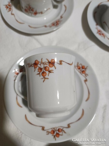 Alföldi porcelain rosehip coffee cups + coaster + 1 milk spout.