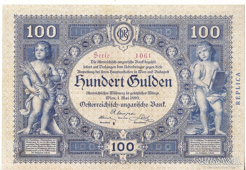 Ausztria REPLIKA 100 Osztrák-Magyar gulden 1880 UNC