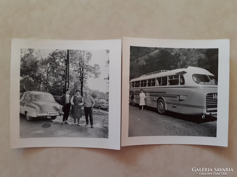 Régi fotó vintage autó autóbusz fénykép 2 db