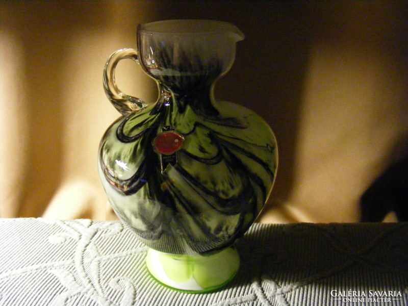 Italian opaline glass jug vase