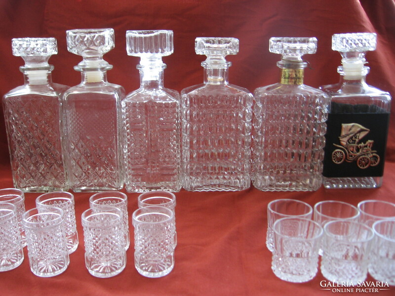 Retro set of 13 elegant half brandy and liqueur glasses