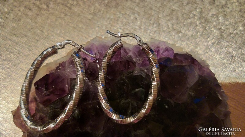 New twisted-engraved pattern marked silver bracelet + earring set