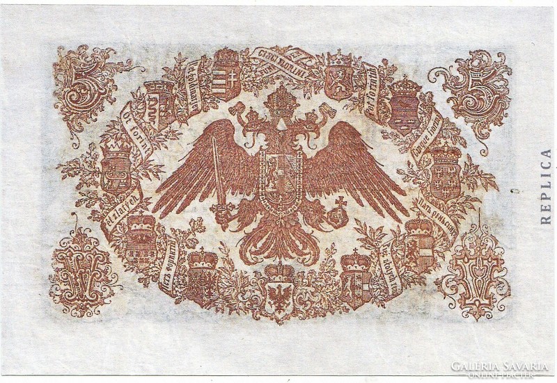 Ausztria 5 gulden 1866 REPLIKA UNC