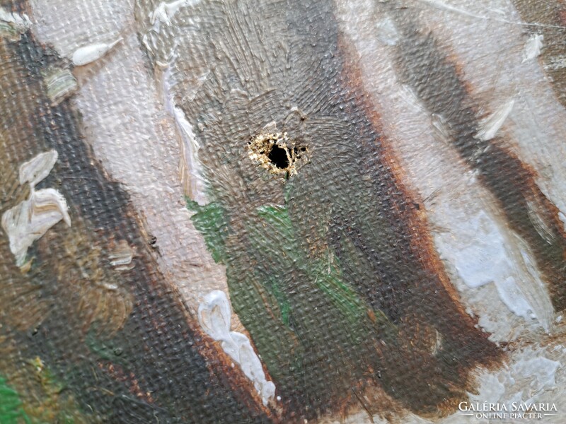 Szentgály Ferenc: Téli táj (olajfestmény vászonra, 40x51 cm)
