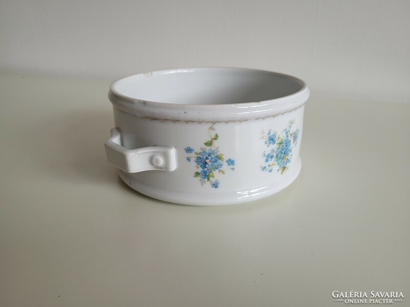 Old moritz zdekauer althrohlau porcelain food barrel bowl forget-me-not pattern antique food 17 cm