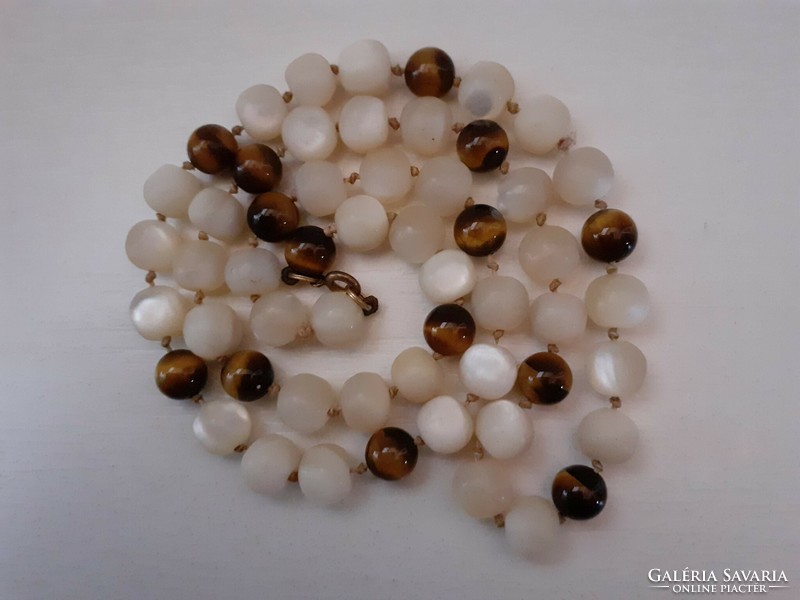 Old rare beautifully crafted bunch of spherical mother-of-pearl necklace with secure clasp
