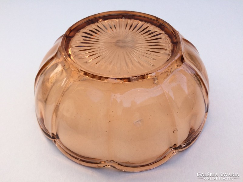 Old pink glass bowl vintage glass serving bowl
