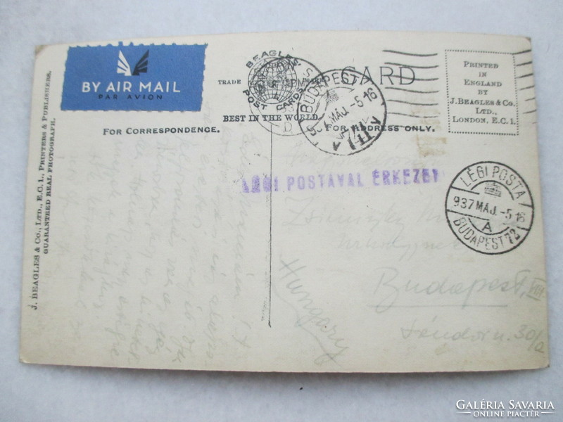 Londoni képes levelezőlap, 1937.