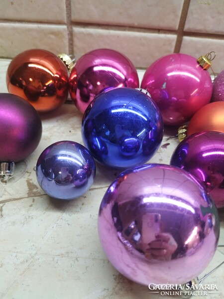 Retro karácsonyi dísz színes gömb eladó! 12 db