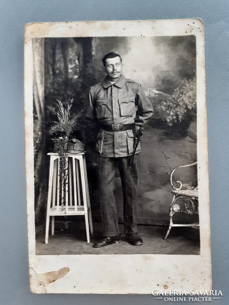 Old photo soldier photo postcard