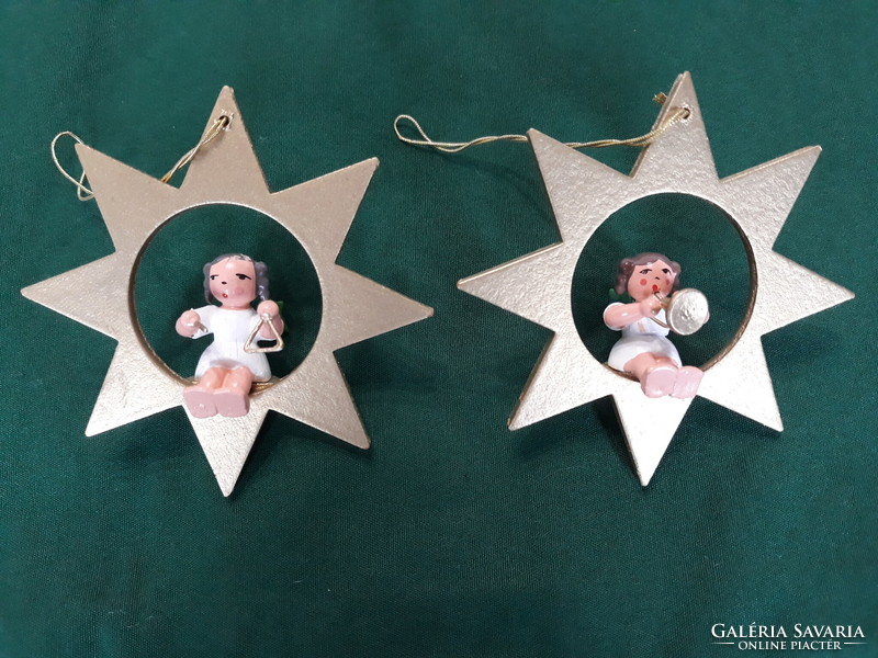 2 Angels sitting on a star Christmas tree