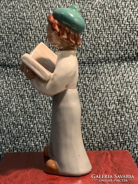 Mária Rámer reading boy figurine, art deco (damaged)