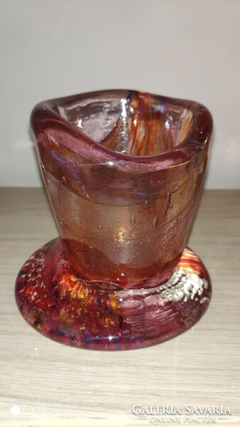 Muránói üveg iparművész váza