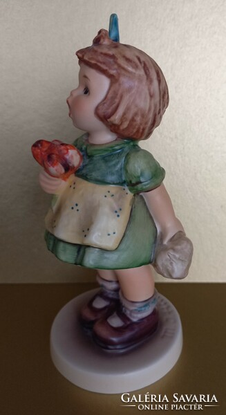 Hummel little girl in a green dress (13 cm)