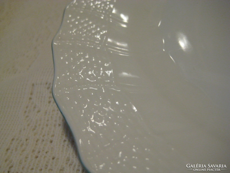 Herendi, white, flat plate, 1 piece, with green rim, 25.8 cm, marked 1524, used, not yet