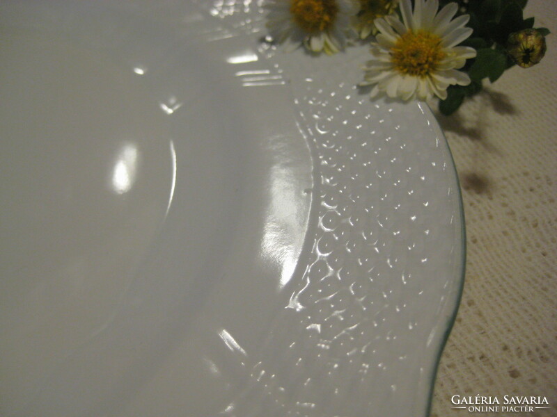 Herendi , fehér , lapos tányér , 1 db , zöld peremmel , 25,8  cm , 1524 jelű  használva még nem volt