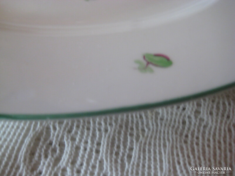 Herend tertia bowl 28 cm, green rim,