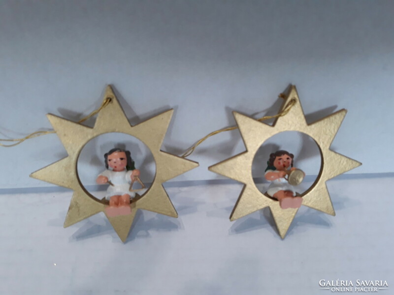 2 Angels sitting on a star Christmas tree