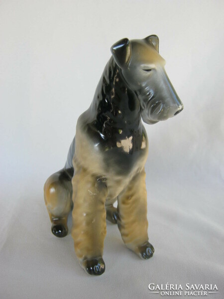 Hollóházi porcelán terrier kutya