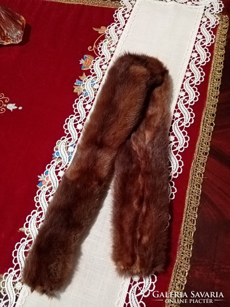 Fur: brown mink cap and mink collar / scarf -- also sold separately