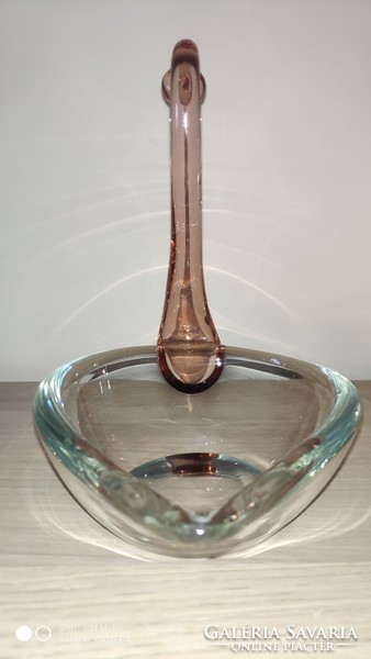 Vintage olasz, muranói kristályüveg hattyú asztalközép kínáló