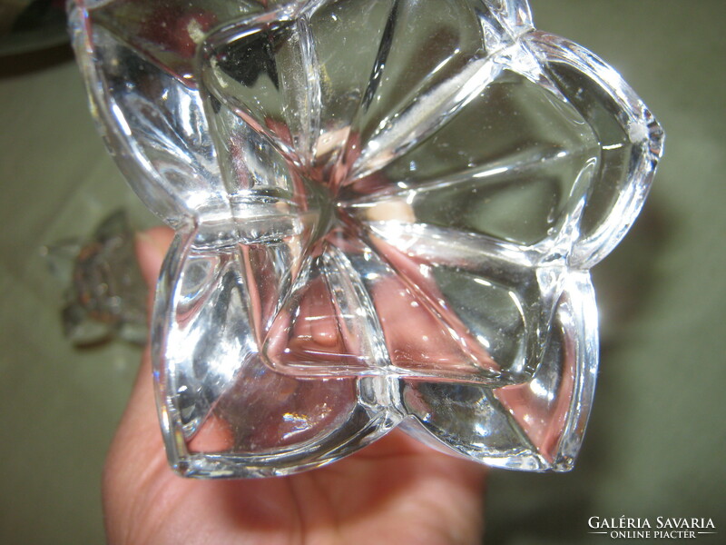 Crystal flower glass candle holder