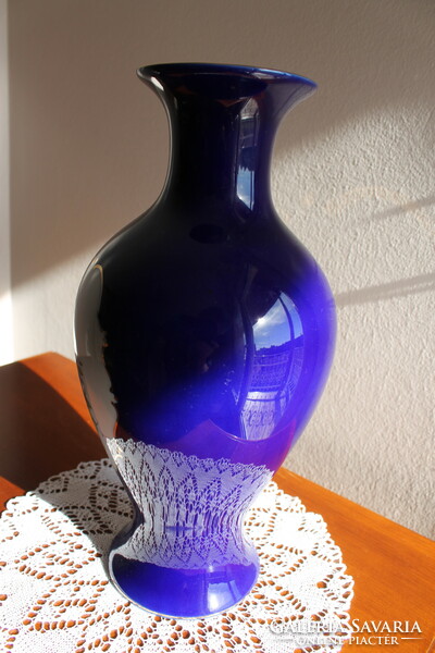 Cobalt blue vase from Hölóháza for sale