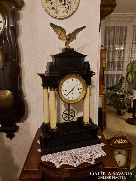 Antique Biedermeier large table clock! 70 cm.