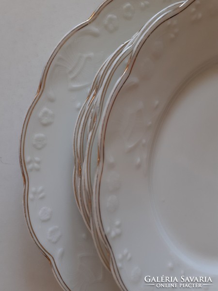 Old Art Nouveau white porcelain protected flat plate tableware plate 7 pcs