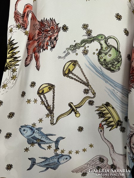Shein selyem hatású nagy méretű ing, horoszkópos kendő mintával