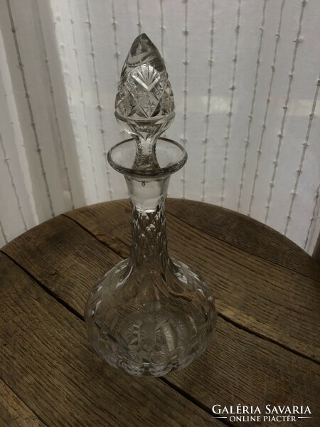 Antique crystal glass liquor bottle