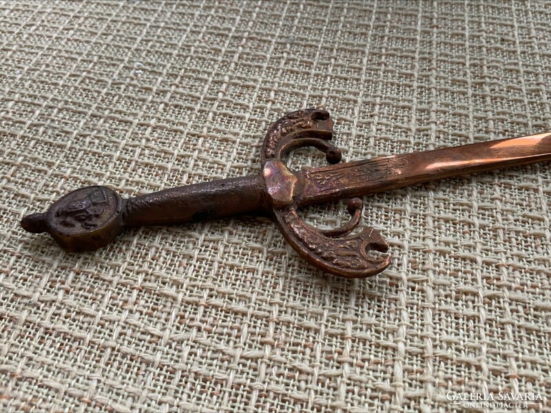 Solid copper v. Bronze decorative dagger, 39 cm.