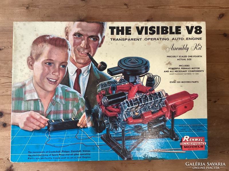 Model v8 Auto Model,Új / “The Invisible V8” operating auto engine assembly kit RENWAL  1960