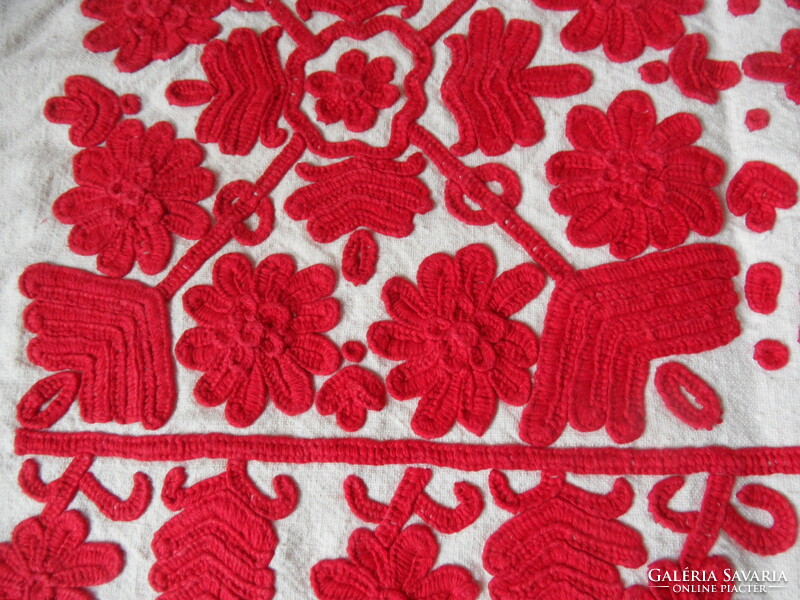 Kalotaszeg hand-embroidered written decorative pillow cover