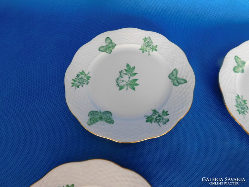 Set of 6 cookie plates with green Victoria pattern from Herend