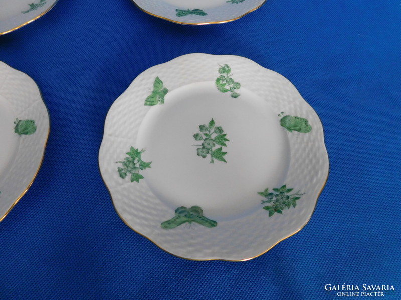 Set of 6 cookie plates with green Victoria pattern from Herend