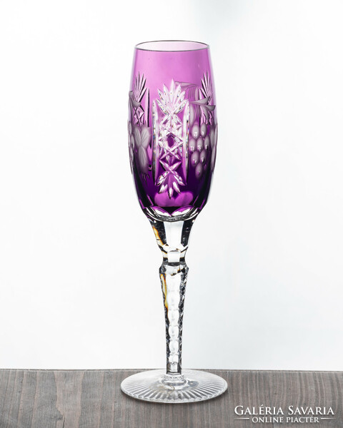 35-piece lip crystal marsala purple hand-cut flawless (new) glass set