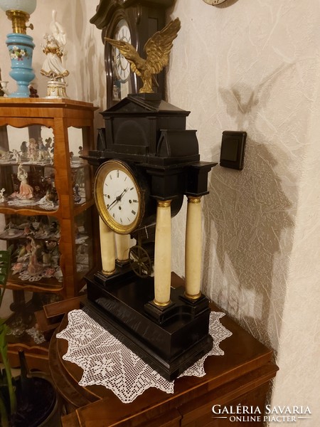Antique Biedermeier large table clock! 70 cm.