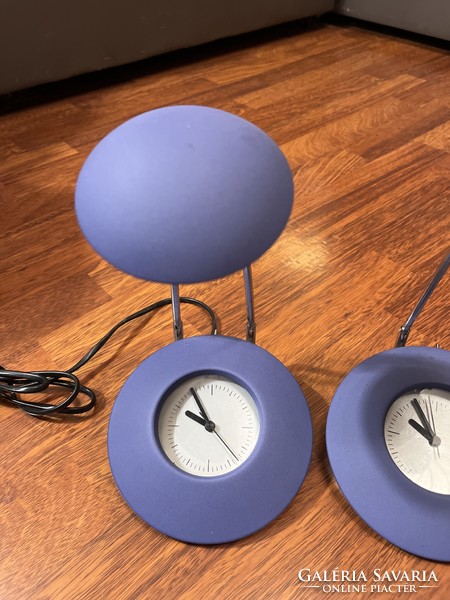 Belgian massive table/bedside lamps. Adjustable height, tiltable head, built-in clock.
