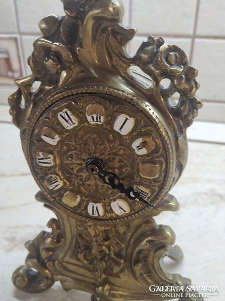 Bronzed mantel clock frame for sale! Cast iron fireplace clock for sale!