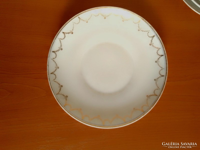 4 Antique marked Epiag Czech porcelain small plate cake plate set set fine gilded pattern
